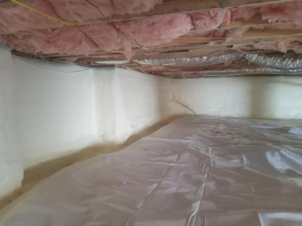 Crawl space encapsulation with closed-cell spray foam for Attic Insulation in Marion